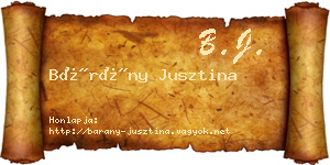 Bárány Jusztina névjegykártya